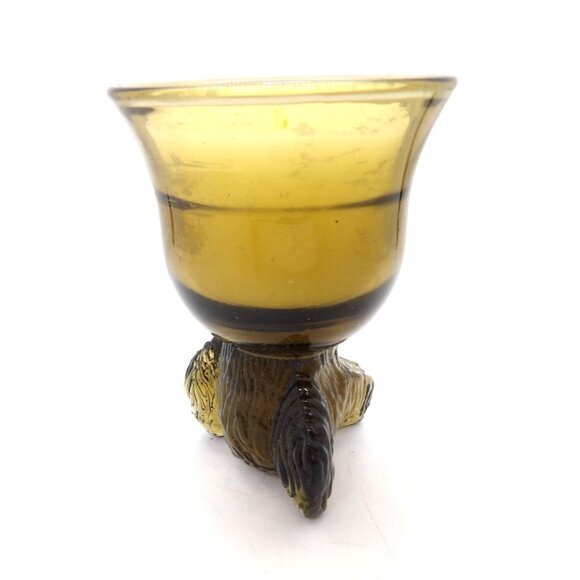 Vintage Avon Chesapeake Jigger Candle Amber Glass 1 3/4 in. NOS - Picture 3 of 5